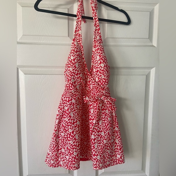 Draper James RSVP NWT UPF 50 Picnic Summer Faux Wrap Halter Swimdress Size XS - Picture 4 of 11